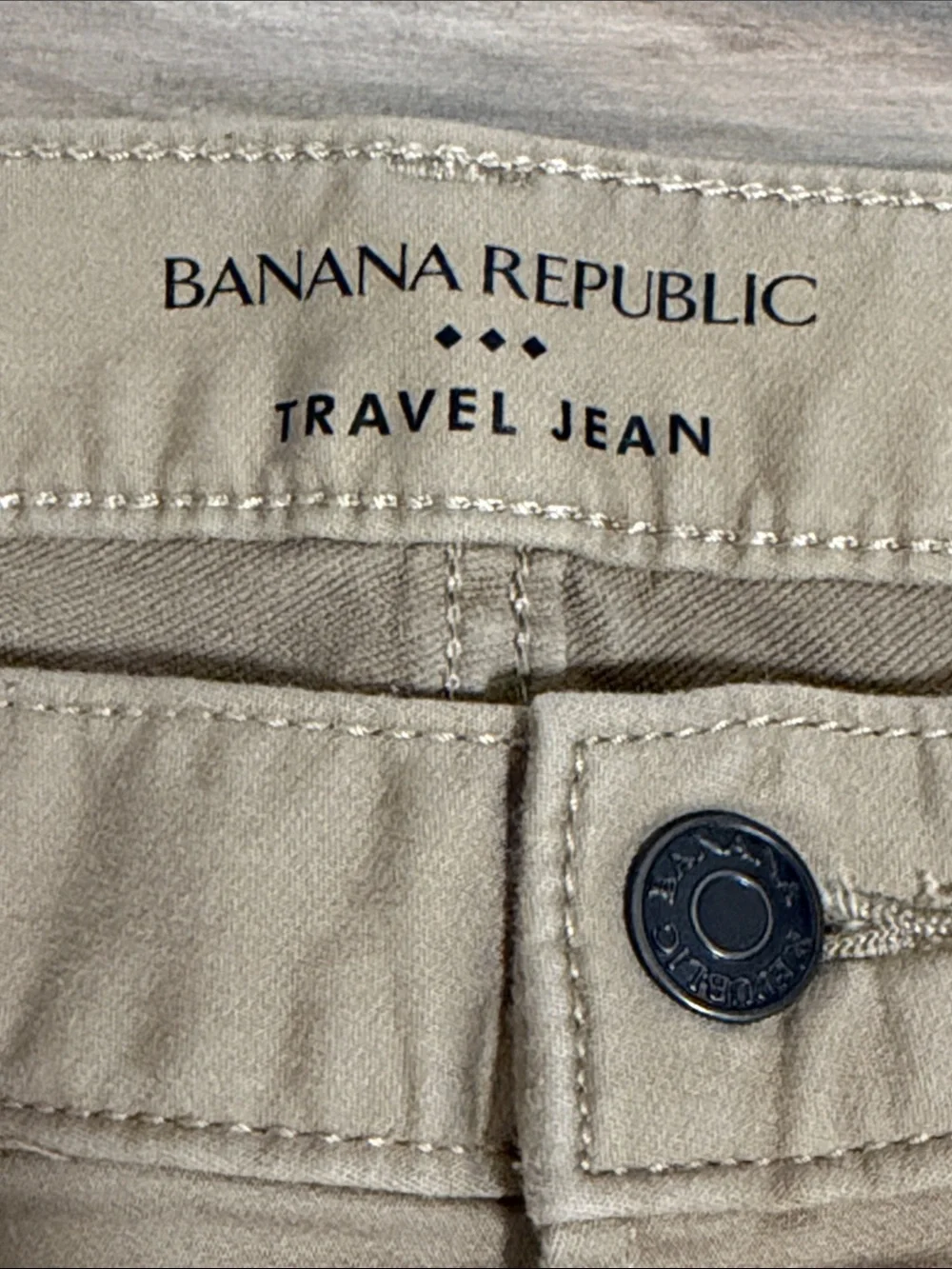 Banana Republic Mens Travel Jean Slim Fit Pants 35x30 Whiskey Khaki Brown Chino